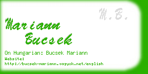 mariann bucsek business card
